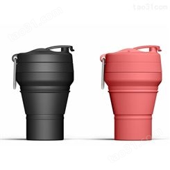 硅胶制品产品硅胶折叠水杯 隔热防烫硅胶套咖啡杯 带盖马克杯