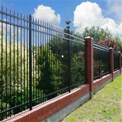 小区围墙锌钢护栏 四横梁锌钢栏杆 锌钢护栏生产厂家