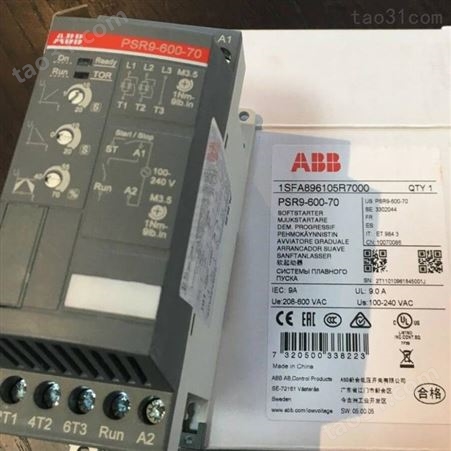 ABB软启动器软起动器PSS105/181-500L/F功率55KW三相380V议价