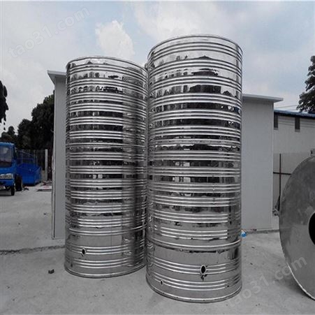 304加厚圆形平底水塔 双层保温不锈钢水箱 热镀锌板无菌节能