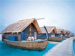 华海木船 10米水上欧式房船  酒店休闲住宿船屋  可订购马尔代夫酒店船屋 旅游观光船