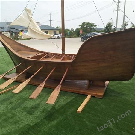 华海木船销售大型景观装饰船 木质海盗船 摄影道具船