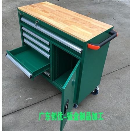 创优榉木桌面工具车CY-GJG75508移动式钳台工具柜金属钢制配件柜工厂销售