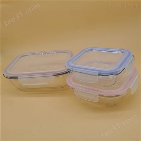 玻璃保鲜盒 透明塑料盒子 保鲜分隔型便当碗 佳程
